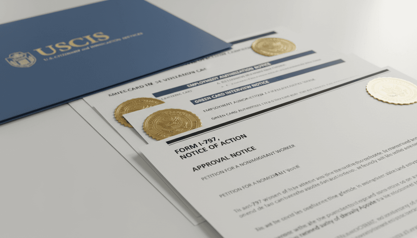 USCIS approval documents for conditional residency status